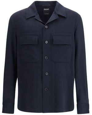ZEGNA Ovs-Overshirt Shirt - Blue