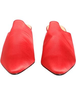 Dolce & Gabbana Suede Heel Mule Shoes - Red