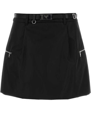 Prada Re-Nylon Mini Skirt - Black