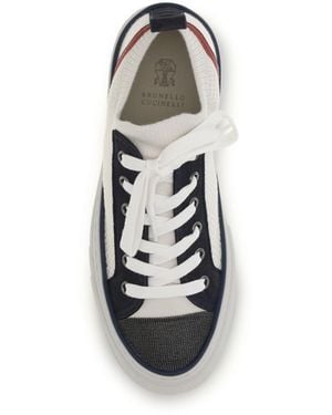 Brunello Cucinelli Sneakers Precious Toe Upper Cotton Sneakers - White