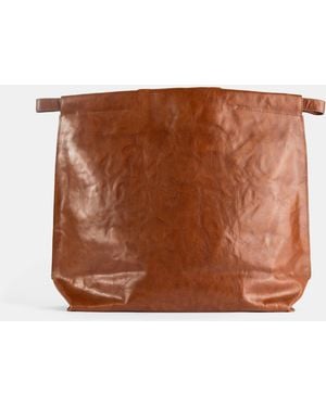 Bea Mombaers Large Cognac Leather Shopper Bag Hand - Brown
