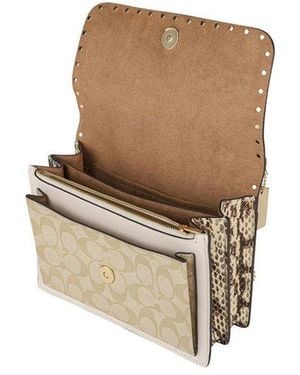 COACH Shoulder Bag-Light Khaki Multi/Light Calf Leather Crossbody-Bags - Natural