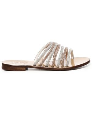 V73 Fredy Sandals With Rhinestones - White