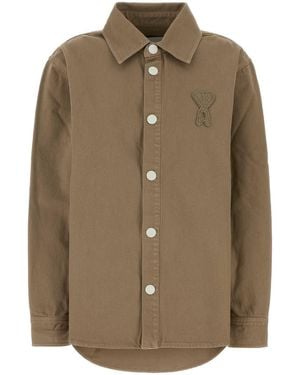 Ami Paris Cappuccino Denim Oversize Shirt - Brown
