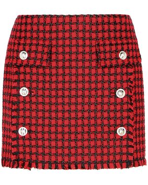 Versace Virgin Wool Blend Miniskirt - Red