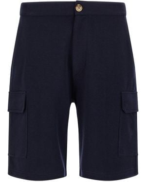 Brunello Cucinelli Cotton Bermuda Shorts - Blue