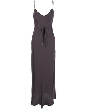 Antonelli Dress Lukas With Waist Belt And V-Neck - Purple