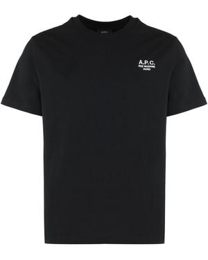 A.P.C. T-Shirt Rue Madame- Cotton T-Shirts - Black