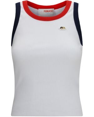 Fiorucci Angels Patch Tank Top With Contrast Trims Cotton; Elastane - Gray