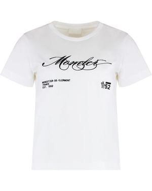 Moncler T-Shirt Crew-Neck Cotton T-Shirts & Jerseys - White