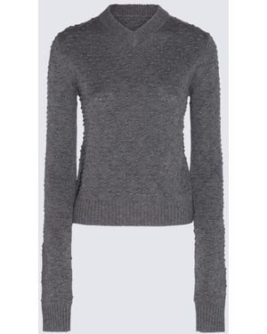 Sportmax Wool And Cashmere Blend Salve Jumper - Grey