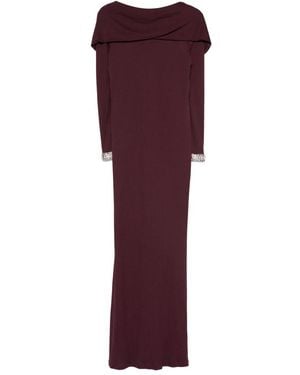Stephane Rolland Embellished-Cuffs Maxi Dress - Red