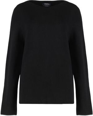 Max Mara Crew Neck Sweater Wool And Cashmere - Black