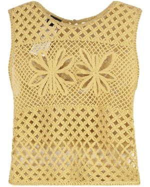 Pinko Gonzano Sleeveless Top Viscose Tops - Yellow