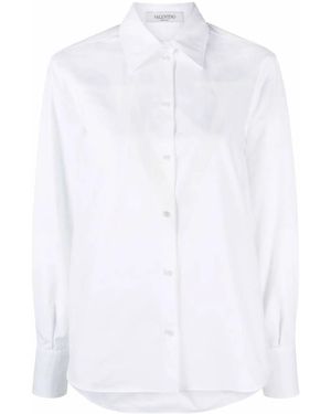 Valentino Long-Sleeve Cotton Shirt - White