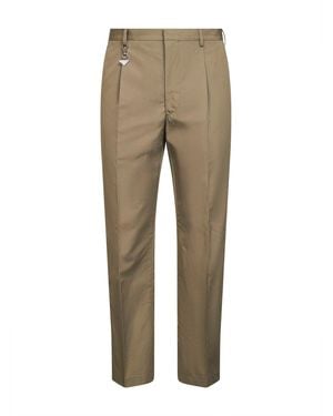 Prada Clay Cotton Trousers With Key Ring Natural (Veg)