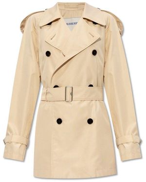 Burberry Double-Breasted Jacket - Natural