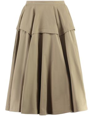 Bottega Veneta A-Line Skirt Cotton - Natural