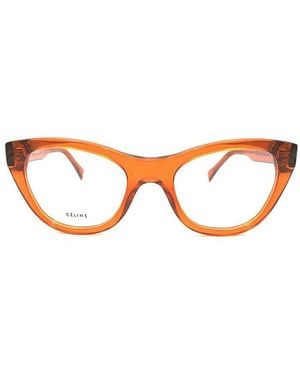 Celine Eyeglasses Cat Eye Full Rim, Transparent Frame And Clear Demo Lenses Lens Cl50005I042 - Brown