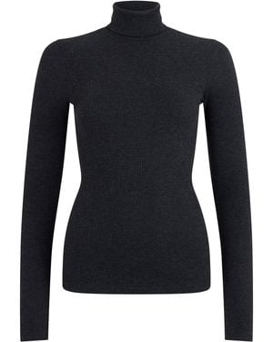 Agolde Agolde Ribbed Knit Turtleneck Sweater - Black