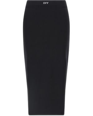 Off-White c/o Virgil Abloh Fitted Midi Skirt - Black