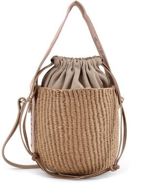 Chloé Woody Raffia Bucket Bag - Natural