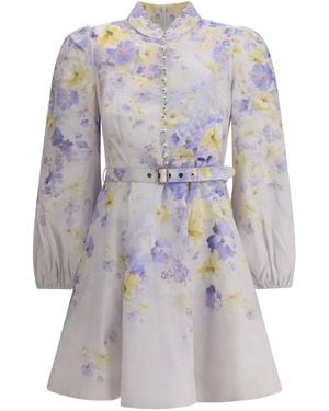 Zimmermann Crush Buttoned Mini Dress - White
