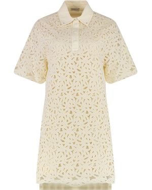 Moncler Cotton Mini Dress - Natural
