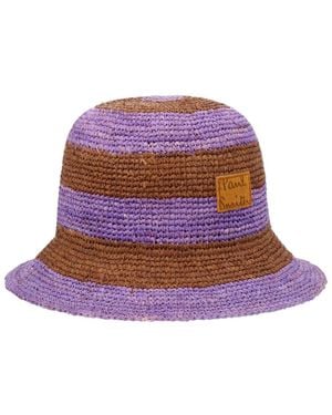 Paul Smith Hat With Logo Patch — Raffia - Purple