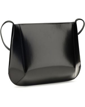 Faune Loge Brushed Leather Crossbody Bag Calf Bos Taurus Shoulder - Black