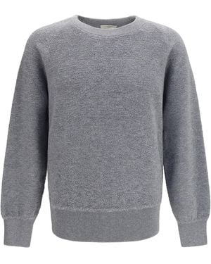 Piacenza Cashmere Crewneck Jumper Fleece Wool Ovis Aries - Grey