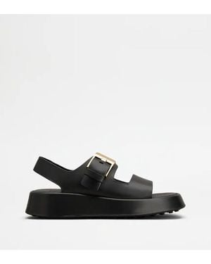 Tod's Tod's Buckle-Strap Platform Sandal - Black
