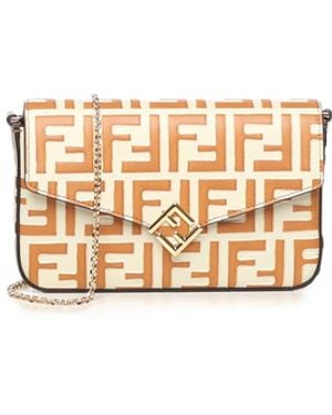 Fendi Ff Diamonds Chain Wallet - Metallic