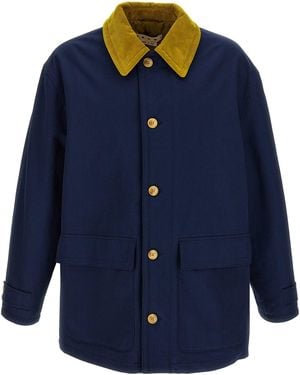 Marni Organic Cotton Gabardine Parka - Blue