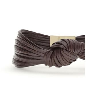 Bottega Veneta Leather Knot Bracelet Bracelets - White