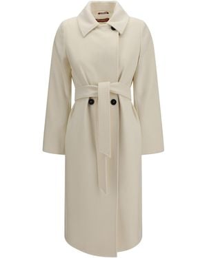 Max Mara Double Breasted Wool Coat Fleece Ovis Aries - White