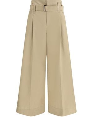 Brunello Cucinelli Pleated Crop Pants - Natural