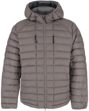 Hiking Patrol Hooded Down Jacket Tech Fabric Padded - Grey