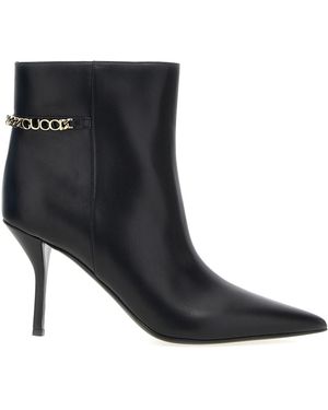 SIGNORIA SHORT BOOTS 10.5CM IN BLACK CALFSKIN