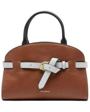 Coccinelle Top Handle Bag Cognac--Snow Smooth Leather - Brown
