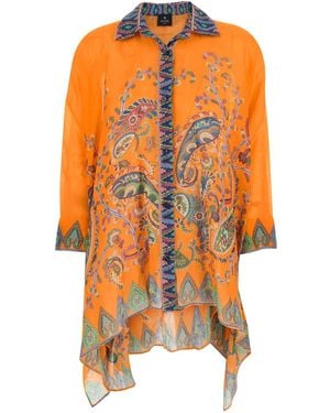 Etro Printed Oversize Shirt Oversized Printed Shirt - Orange