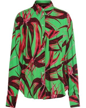 Louisa Ballou Printed Viscose Shirt - Green