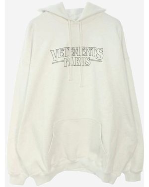 Vetements Cotton Blend Sweatshirt With Paris Print - White