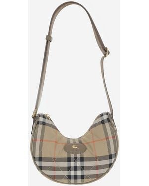 Burberry Shoulder Bag Horseshoe Nylon - White