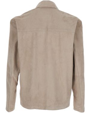 Arma Jacket With Classic Collar - Brown