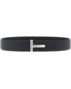 Tom Ford Hammered Reversible Belt - Black
