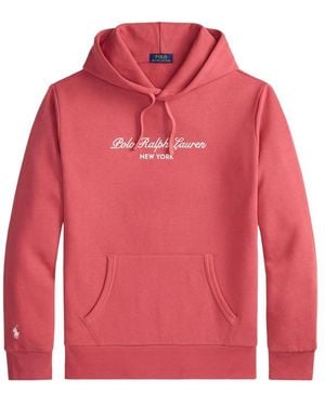 Ralph Lauren Logo-Print Drawstring Hoodie - Red