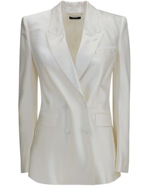 Tom Ford Blazer Double-Breasted Satin - Gray
