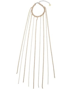 Silvia Gnecchi Coloured Necklace With All-Over Applied Glass Crystals And Adjustable Clasp - White