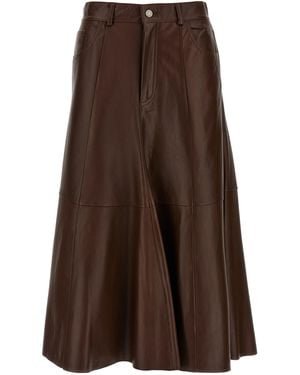 Haikure Mid Serenity Leather Skirt Lamb (Ovis Aries) - Brown